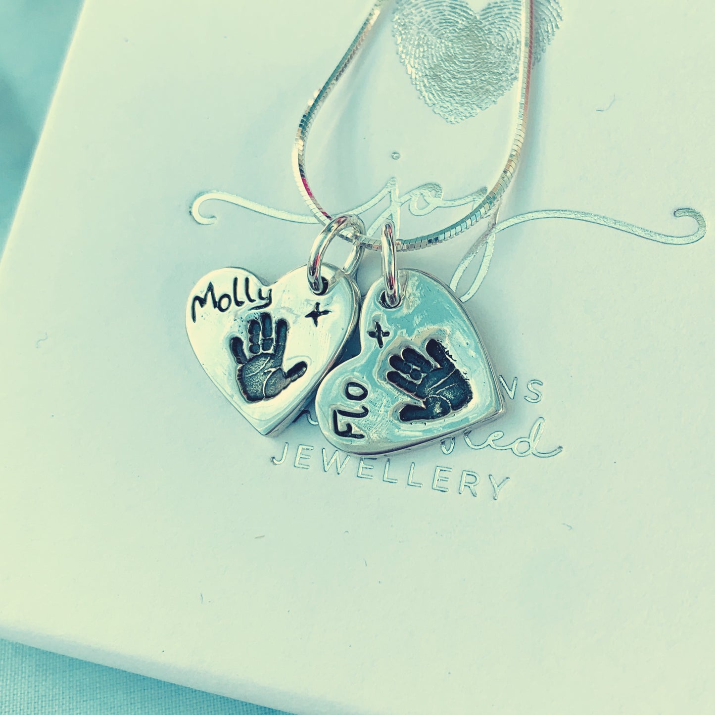 Heart Handprint or Footprint Charm Necklace - Joy Impressions