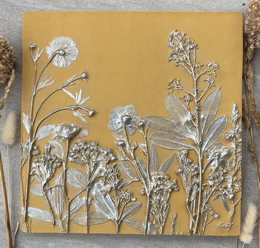 Botanical Cast -  Yellow & Silver  - "Liberty" 30cm