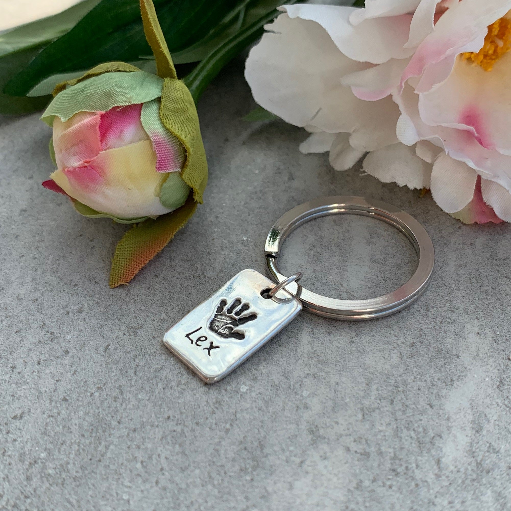 Personalised deals handprint keyring