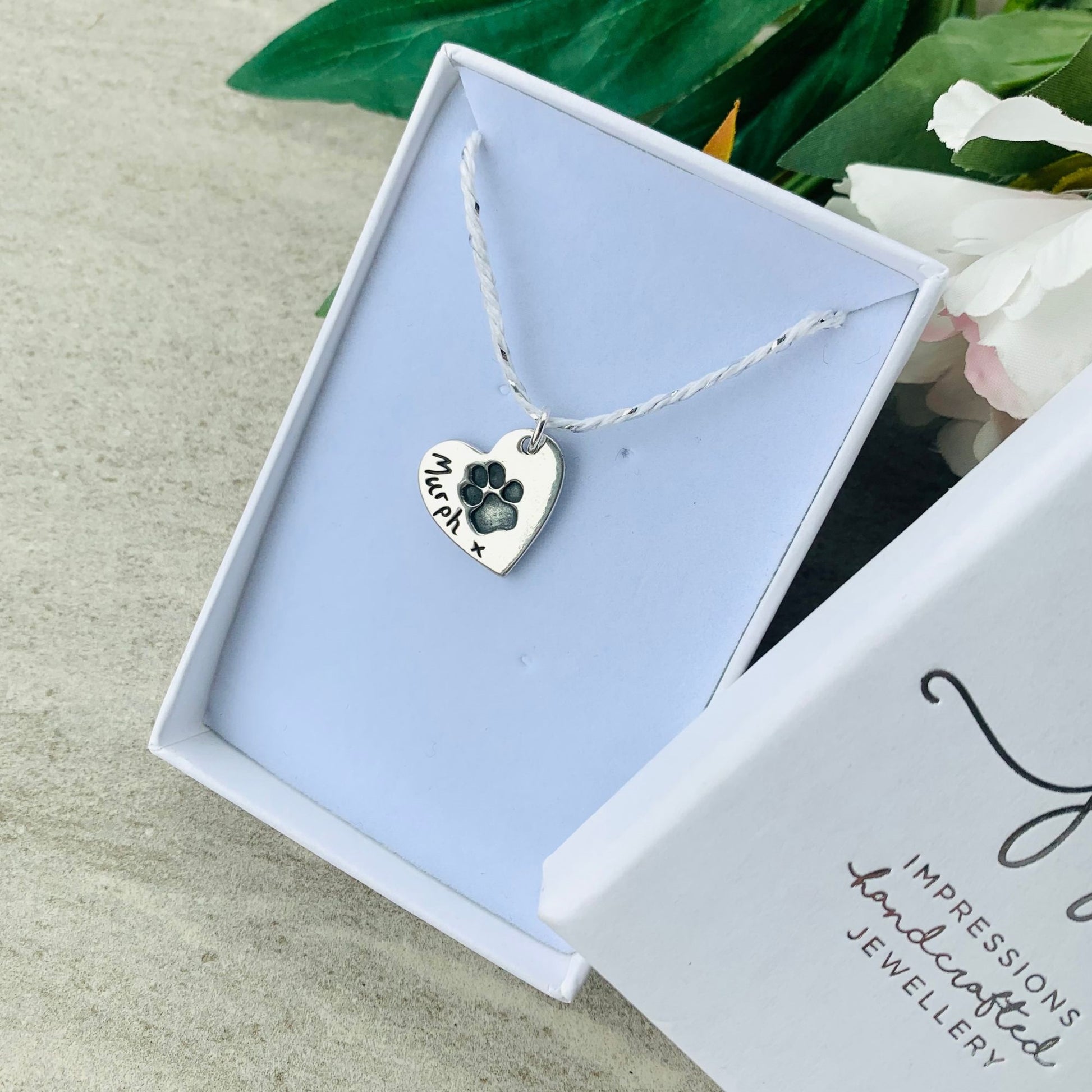 Pawprint Heart Charm using your pets pawprints by Joy Impressions