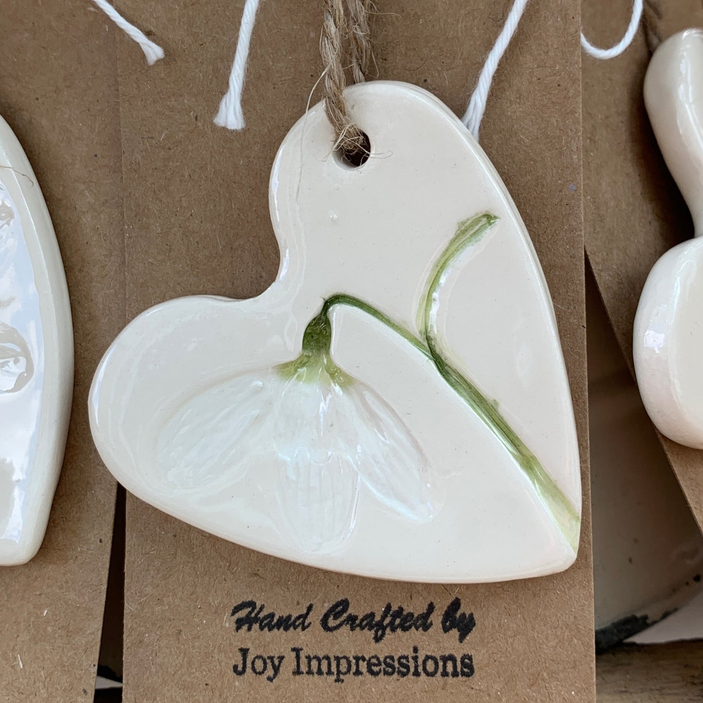 Snowdrop Ceramic Decoration hand painted by Joy Impressions